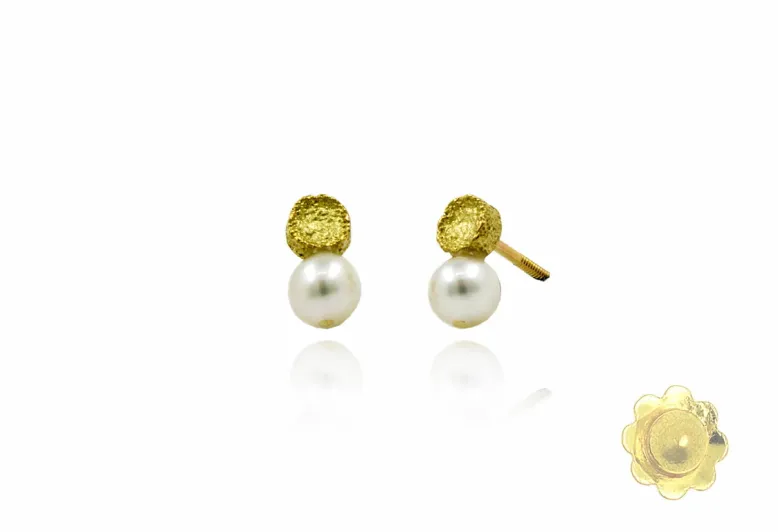 Pendientes pequeños redondos TOY con perla