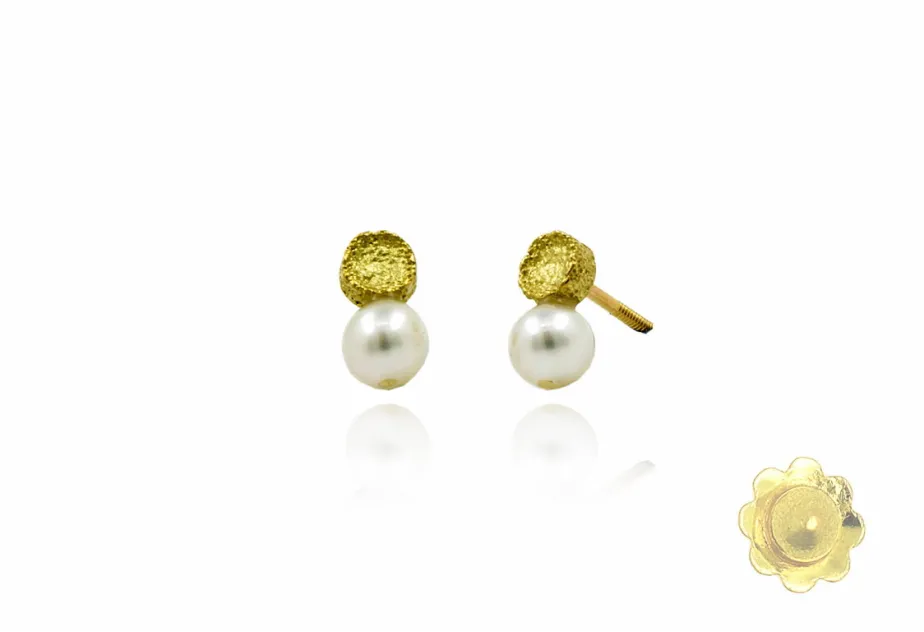 Pendientes pequeños redondos TOY con perla