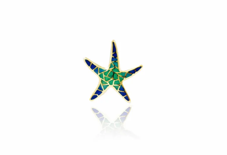 Colgante estrella de mar azul