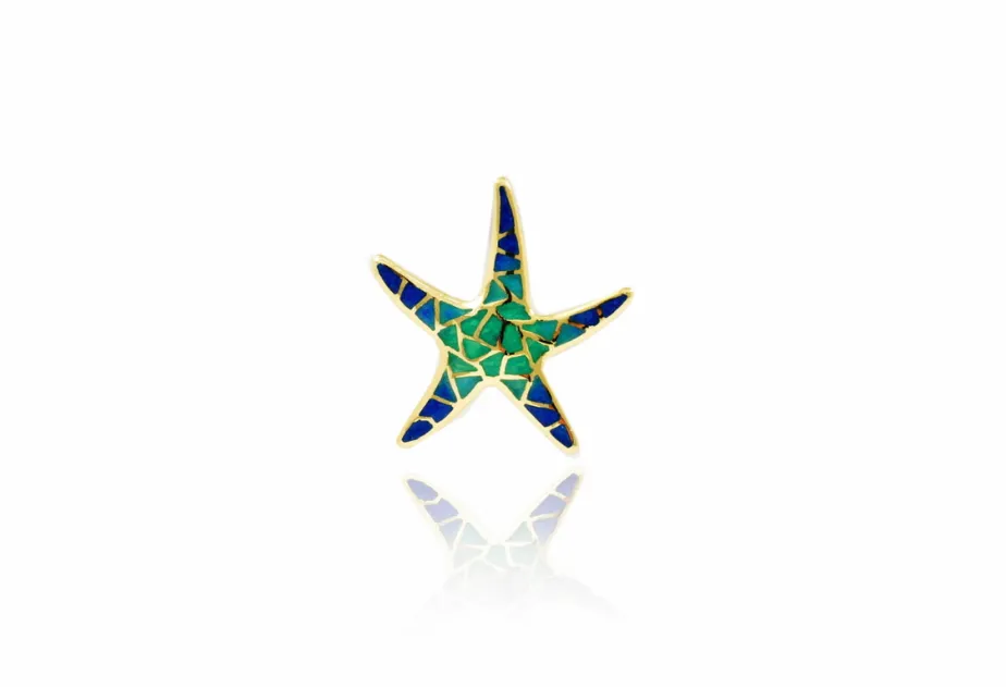Colgante estrella de mar azul