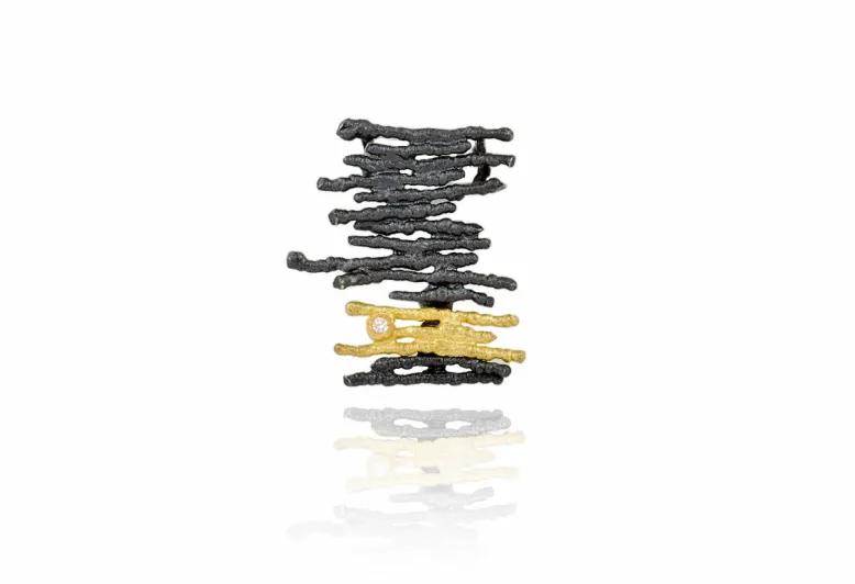 Diluvi silver&gold big pendant