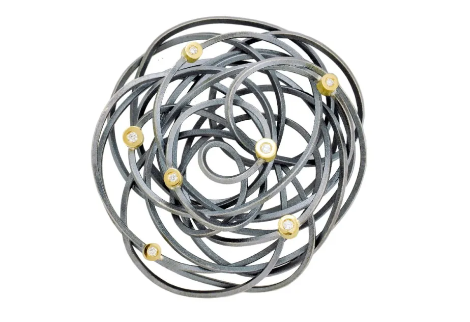Penjoll caos plata i or 7 brillants