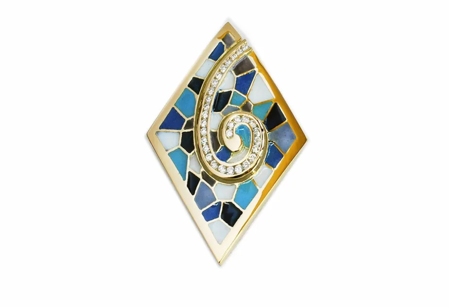 Colgante Rombo azul