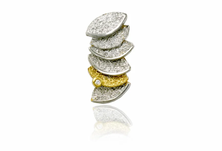 Smile white silver & gold pendant