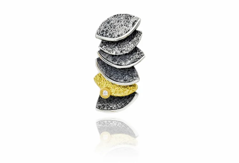 Smile silver & gold pendant