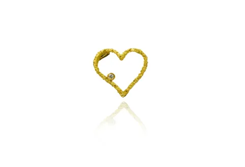 Colgante Corazón textura calado brillante