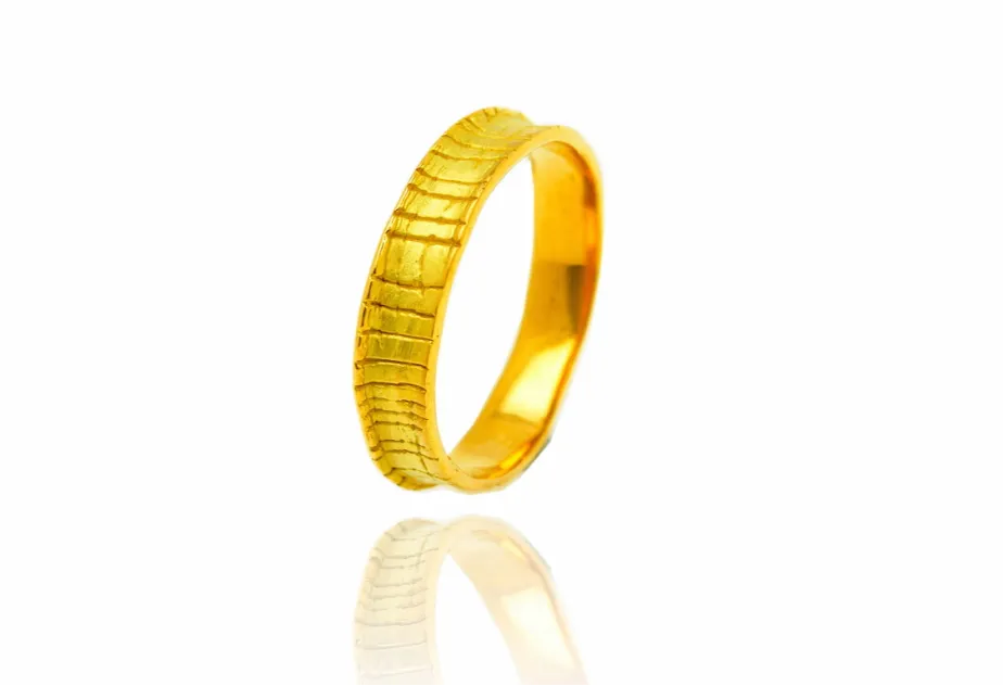 Gold Ring with Stripes