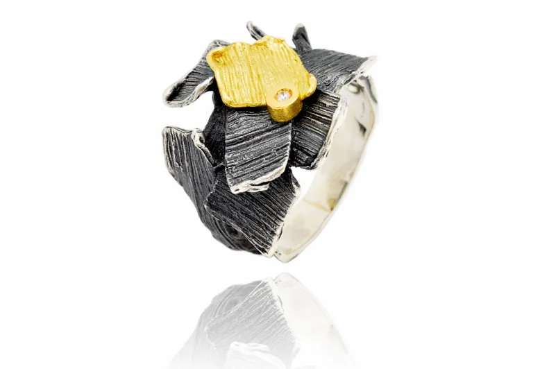 Anillo pequeño Summum, plata y oro