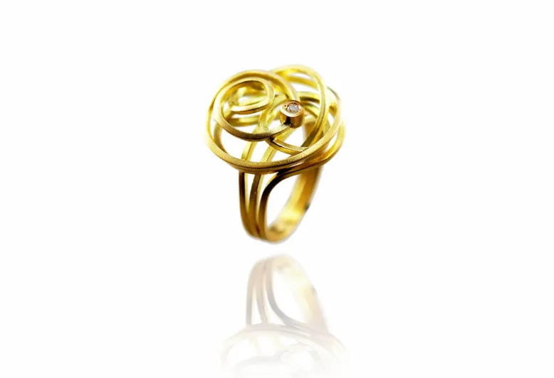 Caos silver&gold 1 brilliant ring
