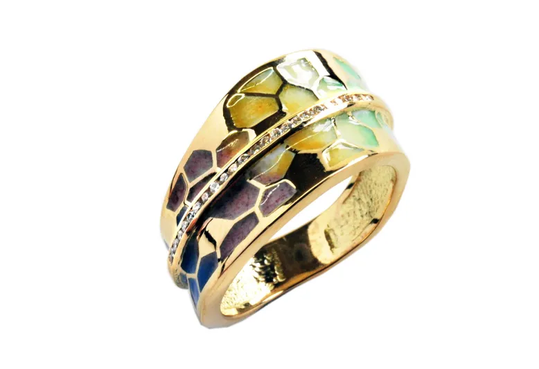 Anell trencadis colorins linia brillants