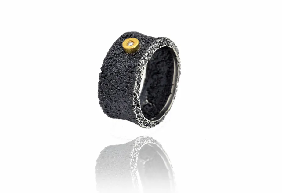 Anillo Geo redonda or+br alianza plana