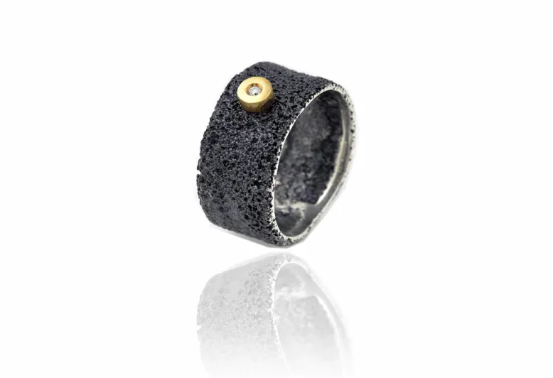 Anillo Geo redonda or+br alianza media caña