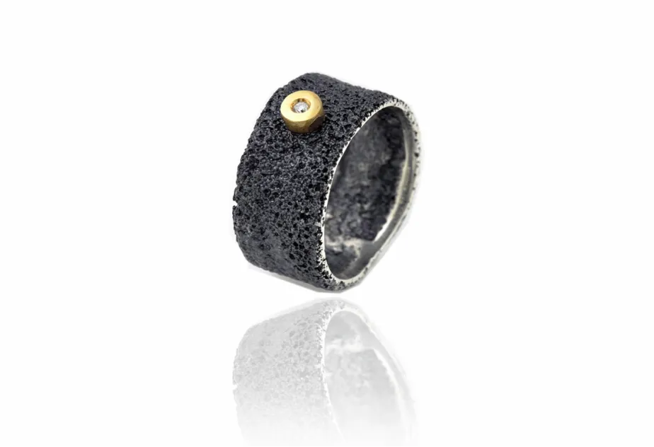 Anillo Geo redonda or+br alianza media caña