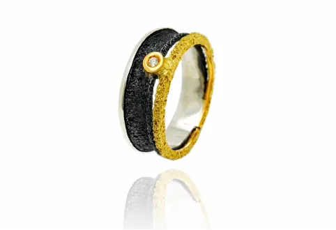 Alda ring, silver and gold
