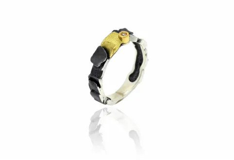 Xaloc silver&gold ring