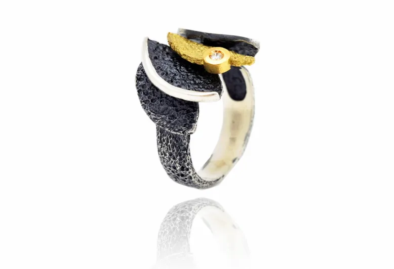 Smile silver&gold ring