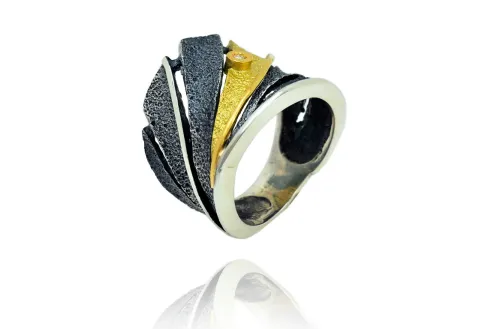 Anillo Fénix plata y oro