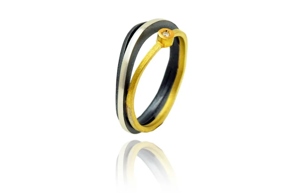Anillo Mannà plata y oro