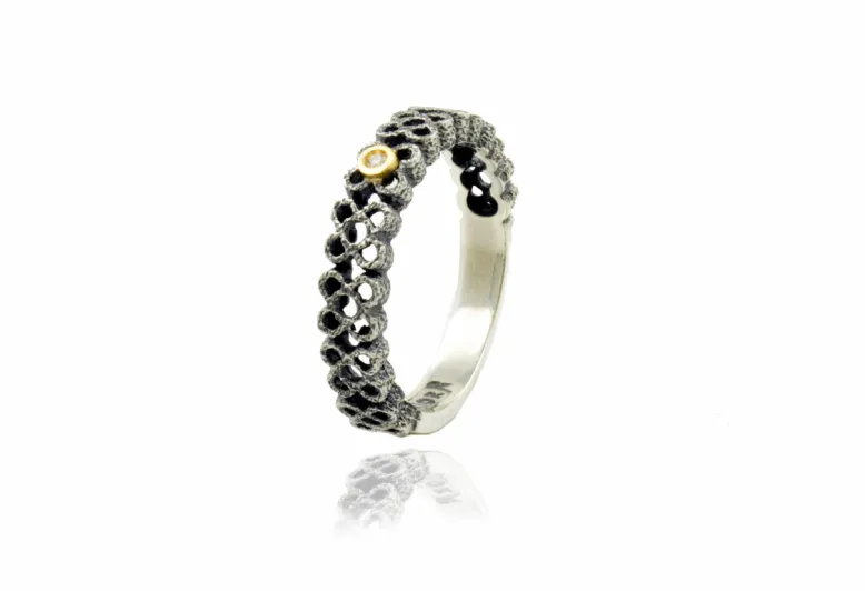 Anell Panot calat plata i or+br