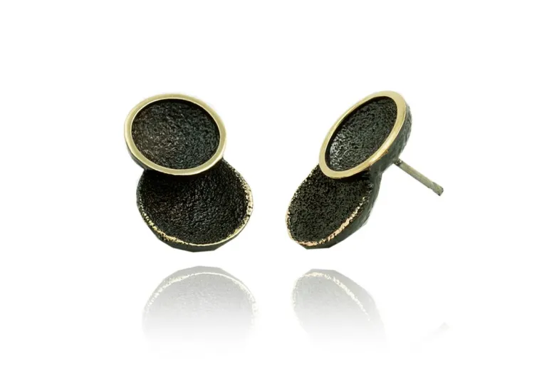 Große GoldenBlack Ohrringe Singular