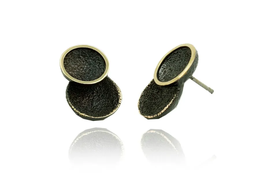 Große GoldenBlack Ohrringe Singular