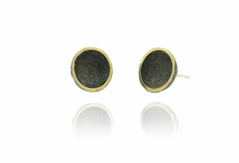 Pendientes Singular negro dorado medianos