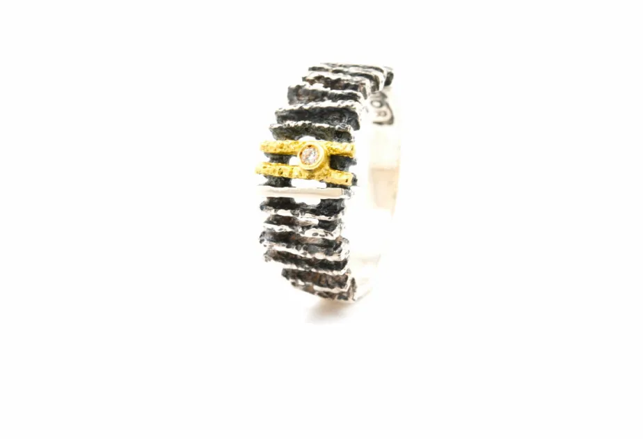 Anell Junc petit plata i or