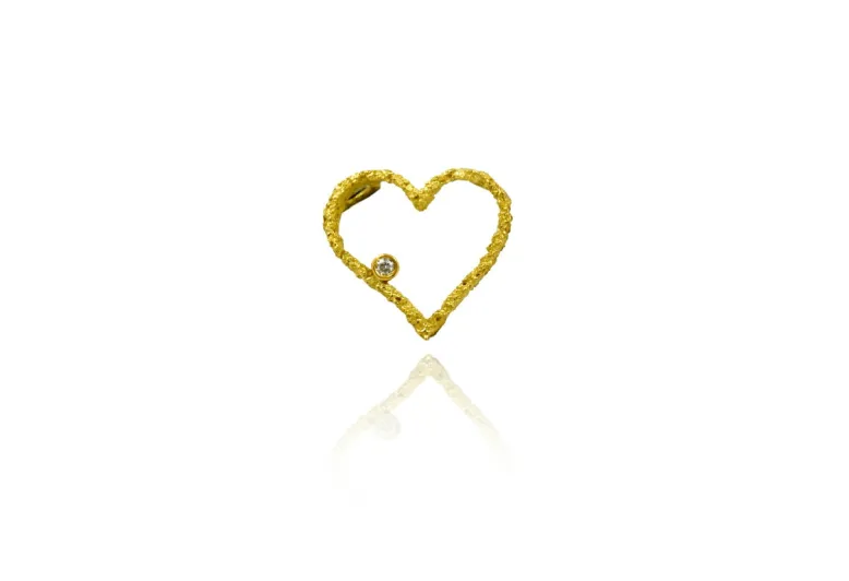 Penjoll Cor textura or cal·lat brillant 