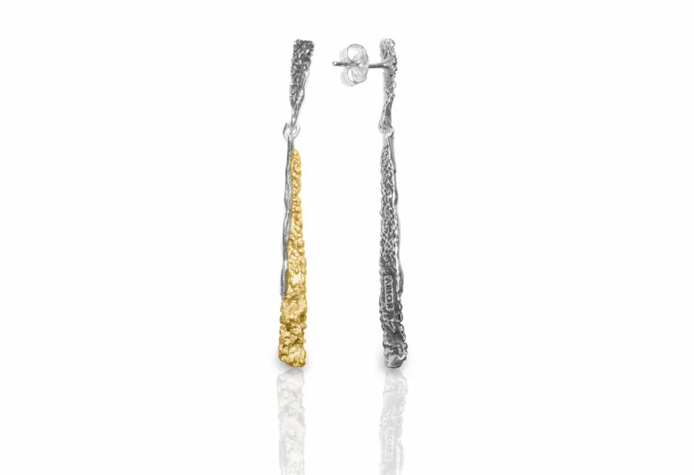 Pendientes Symphony ocre sol de dos piezas