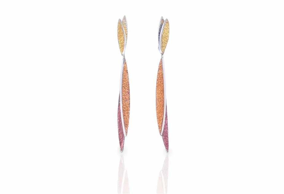 Pendientes Lara ocres de dos piezas