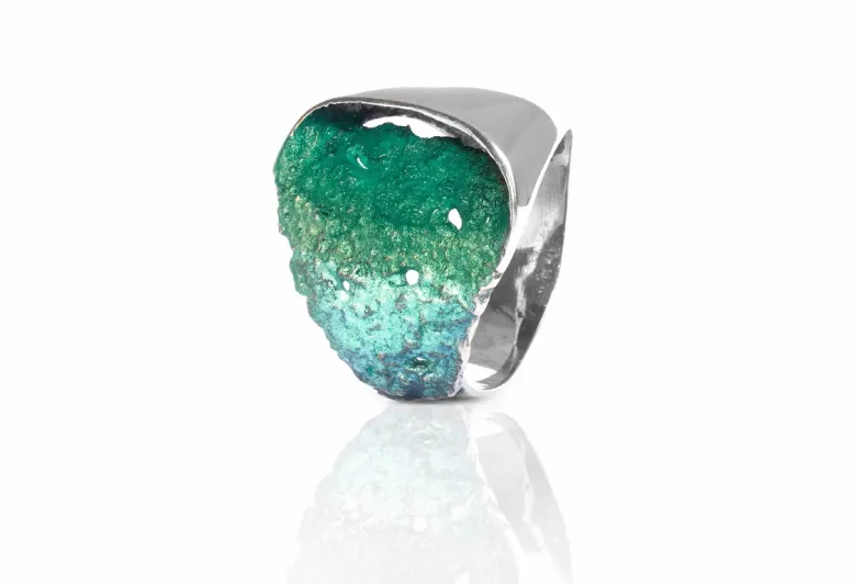 Anillo Gala verde esmeralda pequeño