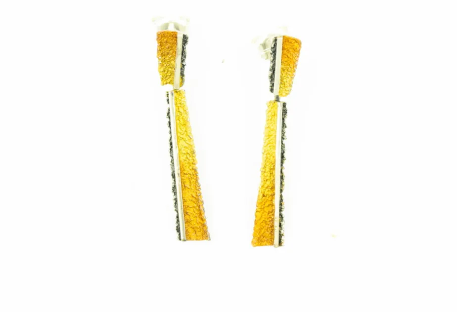 Pendientes Osha ocres de dos piezas