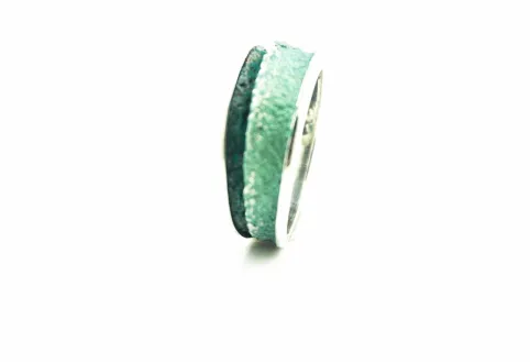 Anillo Troia verde esmeralda pequeño