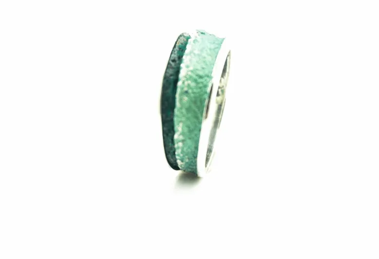 Anillo Troia verde esmeralda pequeño
