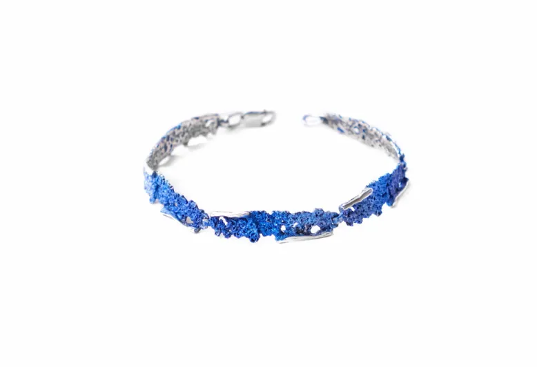Pulsera Intenzza azul eléctrico con 6 eslabones