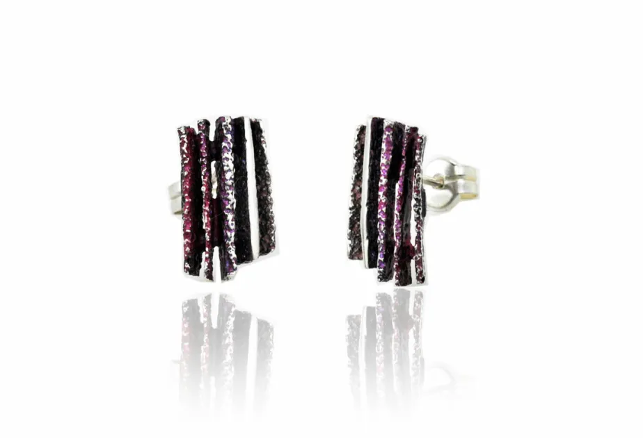 Pendientes Junc medianos rosa