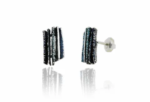 Medium Formentera-blue Junc earrings