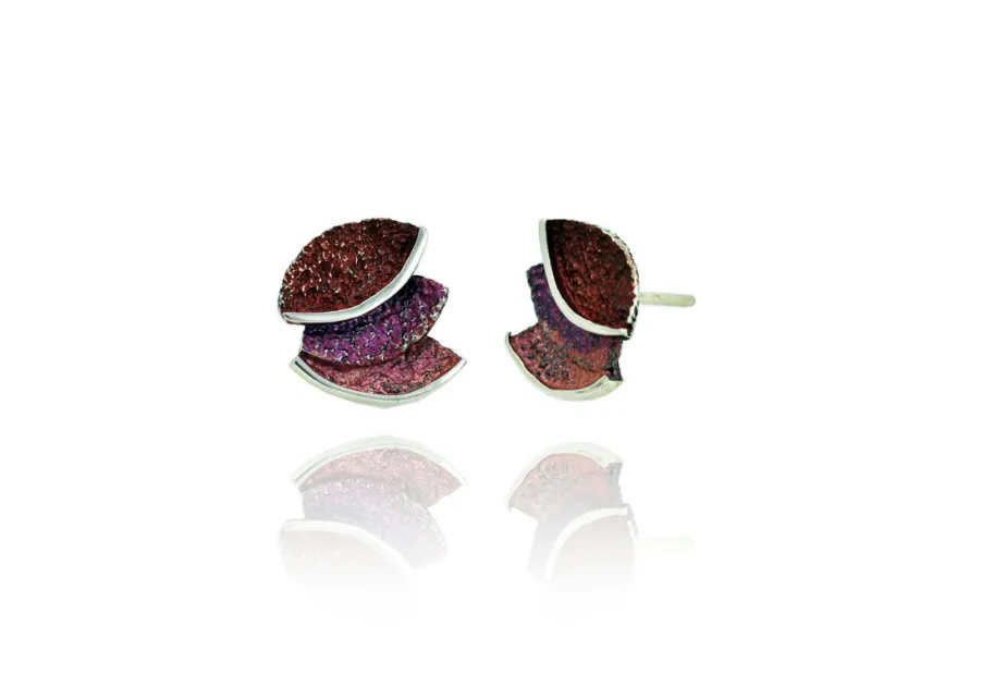Pendientes Smile pequeños rojos