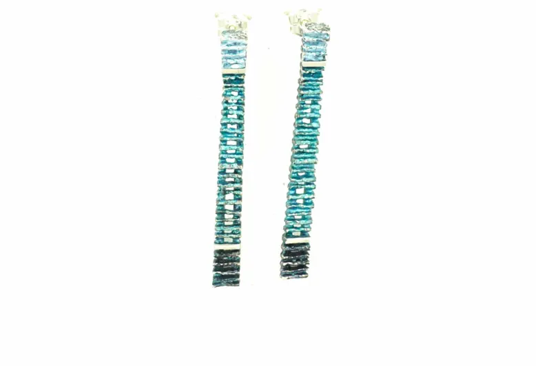 Junc blue Formentera earrings 2 pieces