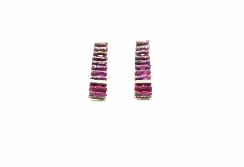 Pendientes Junc estrechos medianos rosa