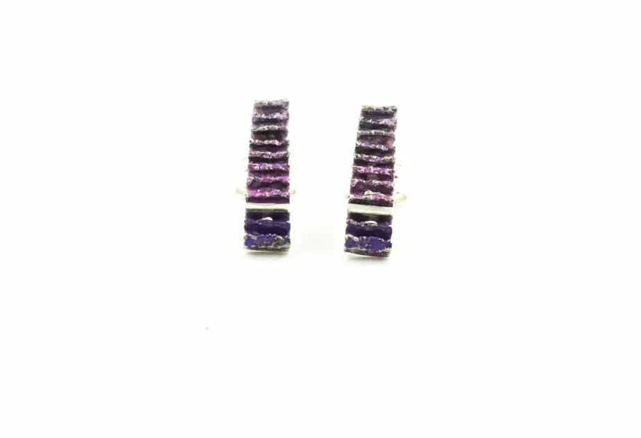 Junc medium narrow purple earrings