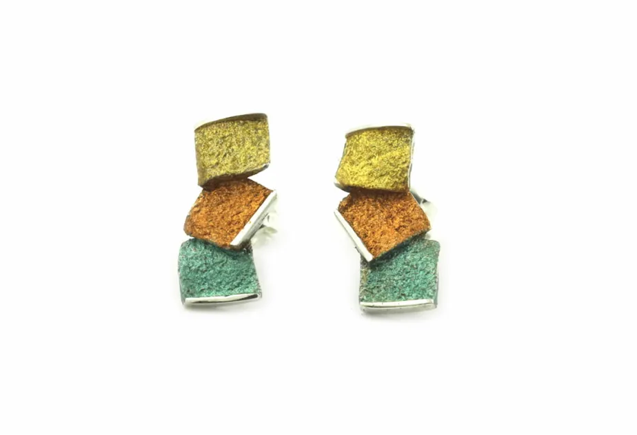Pendientes Kiros medianos verde ocre