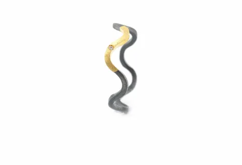 Ring Sansa, Silber und Gold mit Diamant
