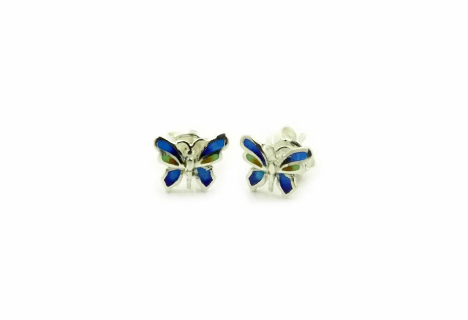 Butterfly blue mini earrings