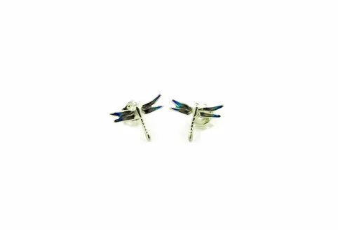 Pendientes libélula Mini violeta azul