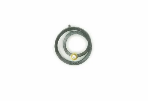 Zoom pendant round smooth pl/gold Br large