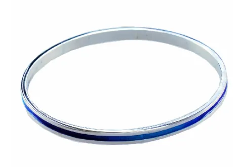 Silver Bangle with Blue Enamel