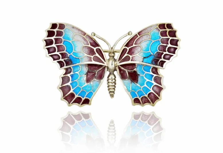 Large Violet-Blue Butterfly Brooch