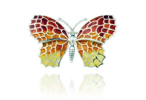 Broche mariposa grande ocres