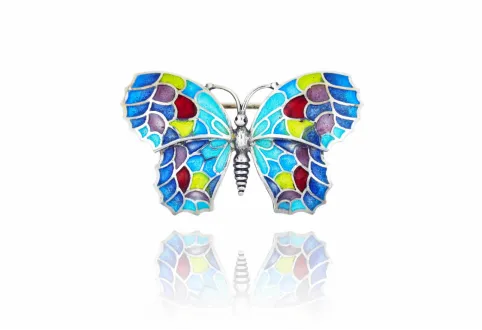 Broche mariposa mediana colorines